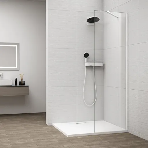 POLYSAN ESCA WHITE MATT jednodílná sprchová zástěna k instalaci ke stěně, sklo čiré, 600  ES1060-03