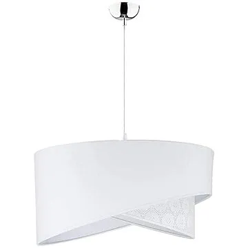 Lustr na lanku CELLO 1xE27/40W/230V bílá/krajka (81194)