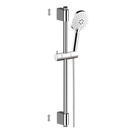 Mereo Sprchová souprava, třípolohová sprcha, posuvný držák, šedostříbrná hadice CB930B