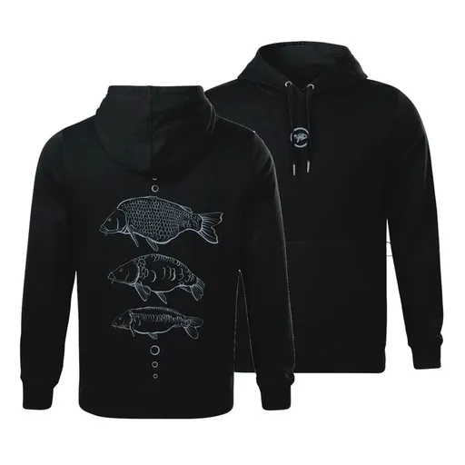 Giants Fishing Rybářská Mikina pánská černá Tři kapři - vel. 3XL,Giants Fishing Rybářská Mikina pánská černá Tři kapři - vel. 3XL