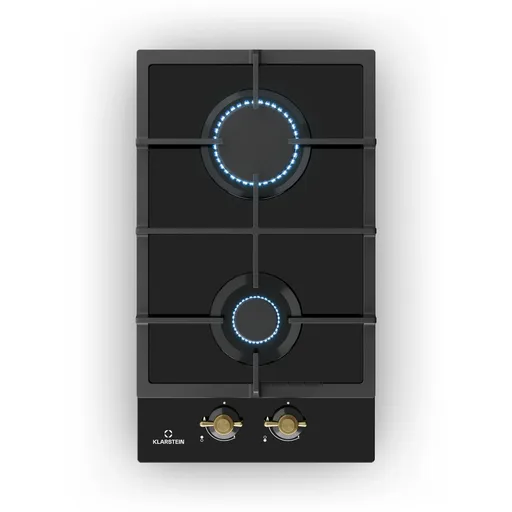 Klarstein Victoria Domino, plynová varná deska, 2 hořáky Sabaf, sklokeramická deska, retro design