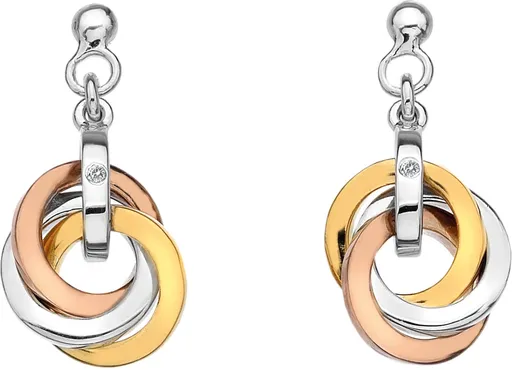 Hot Diamonds Stříbrné náušnice Trio Rose Gold DE389