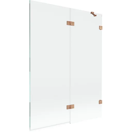 MEXEN/S Lunar vanová zástěna 2-křídlová pravá 130 x 150, transparent, měď kartáčovaná 897-130-100-65-00-P