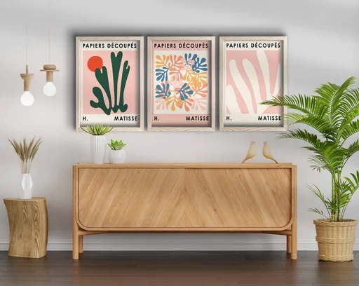 Dekorativní rámovaný obraz z MDF (3 kusy) 3P3853NISCT-009