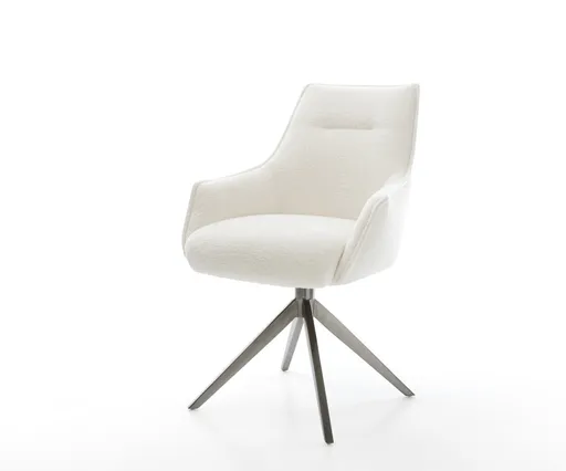 Jídelní židle Alja-Flex s područkami bouclé měkký béžová