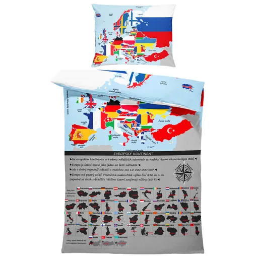 Povlečení Hlavní města (Rozměr : 1x140/200 + 1x90/70)