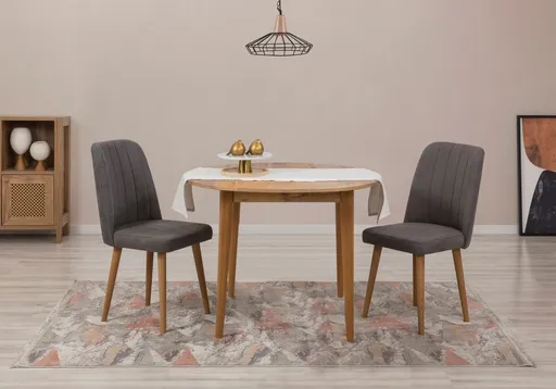 Jídelní set s rozkládacím stolem a židlemi (3 kusy) Vina 1501 - Atlantic Pine, Anthracite