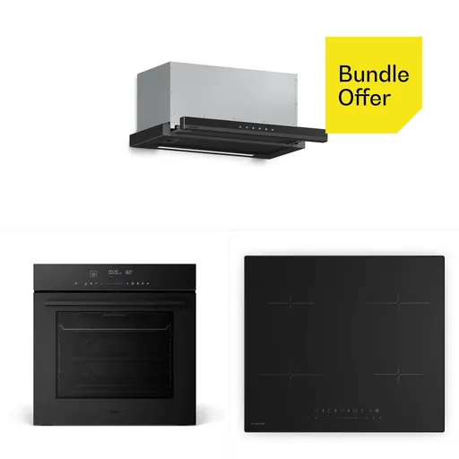 Klarstein Velaire indukční varná deska + Velaire vestavná trouba + Velaire teleskopická digestoř | 60 cm