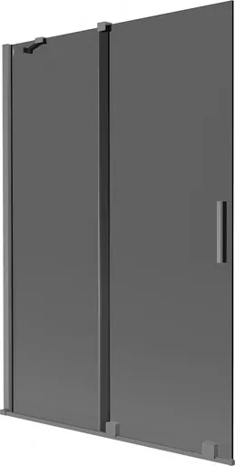 MEXEN/S Velar dvoukřídlá posuvná vanová zástěna 120 x 150, grafit, grafit metal 896-120-000-41-95