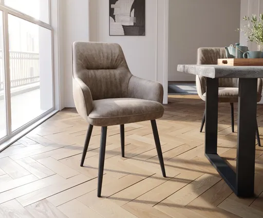 Jídelní židle Zelia-Flex s područkami zúžená podnož černá