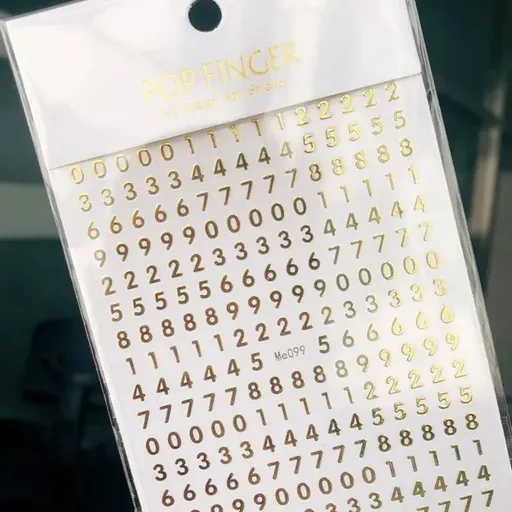 Samolepky na nehty - čísla, zlaté