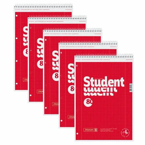 Student blok A4 70g pro leváky,čtver.,spirála, 80 listů