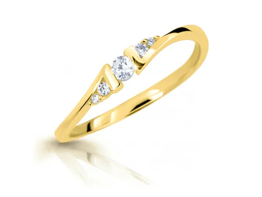 Cutie Jewellery Okouzlující prsten ze žlutého zlata se zirkony Z6720-3054-10-X-1 61 mm