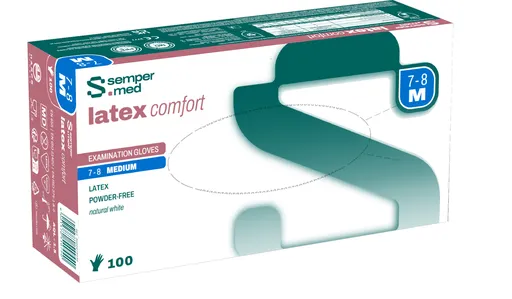 Sempermed Latex Comfort vel. M vyšetřovací rukavice nepudrované 100 ks