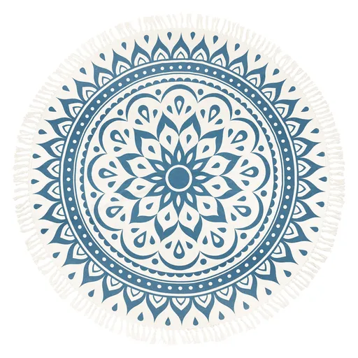Meinl Sonic Energy 78"/200 cm Floral Design Nay Blue Meditation Rug