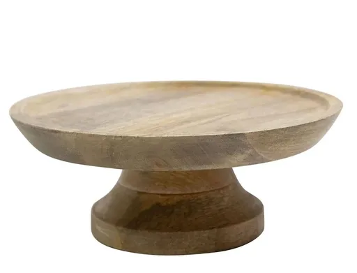 Přírodní dřevěný podnos na dort na noze Wood Cake Chic - Ø 25*10 cm Mars & More