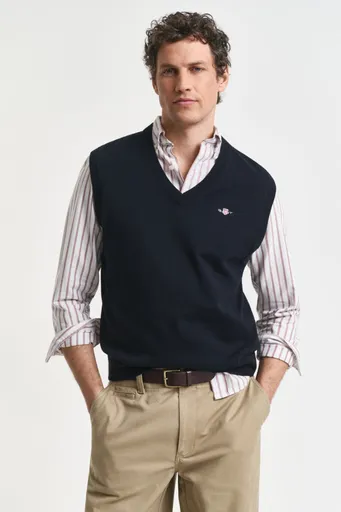 VESTA GANT CLASSIC COTTON VEST EVENING BLUE