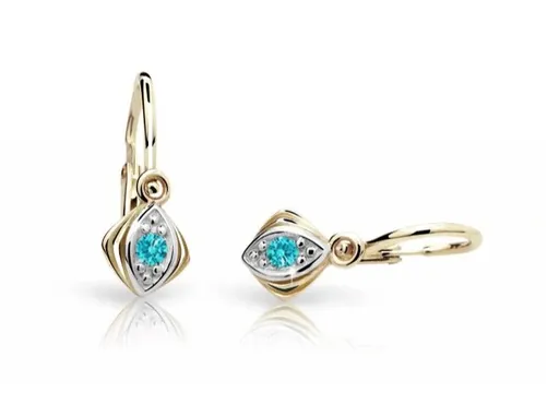 Cutie Jewellery Zlaté dětské náušnice C1897-10-X-1 světle zelená