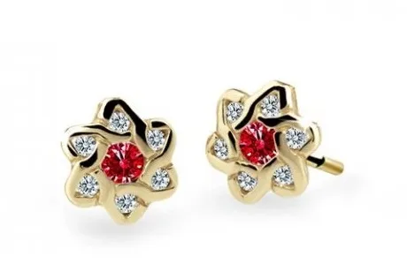 Cutie Jewellery Zlaté dětské náušnice C2149-30-X-1 červená
