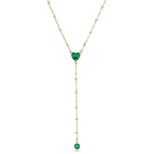 S'Agapõ Elegantní pozlacený náhrdelník s kubickými zirkony Dazzly SDZ135