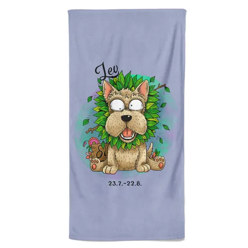 Osuška Psí znamení – lev (Velikost osušky: 70x140cm)