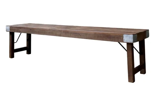 Hnědá lavice z recyklovaného dřeva Grimaud - 180*40*44 cm Chic Antique