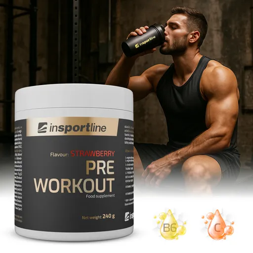 Doplněk stravy inSPORTline Pre Workout 240g jahoda