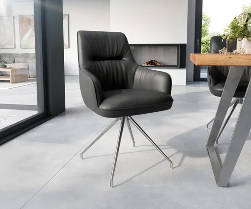 Jídelní židle Zelia-Flex křížová podnož zúžená nerezová ocel