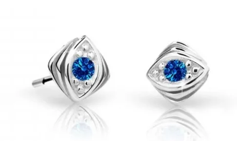 Cutie Jewellery Dětské náušnice z bílého zlata C1897-30-X-2 modrá