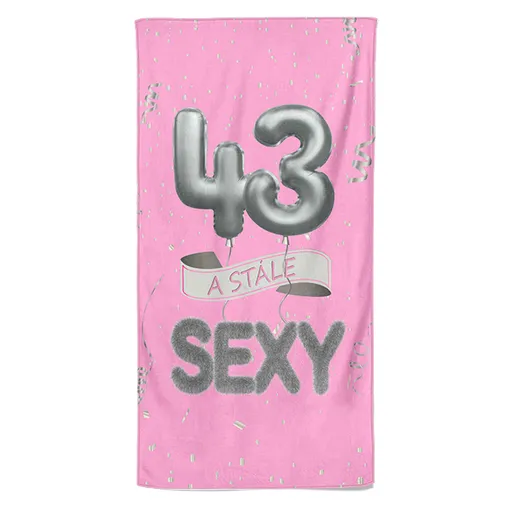 Osuška Stále sexy – růžová (věk: 43, Velikost osušky: 70x140cm)