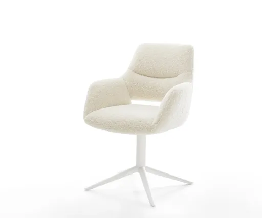 Jídelní židle Yago-Flex s područkami plyšový manšestr béžová