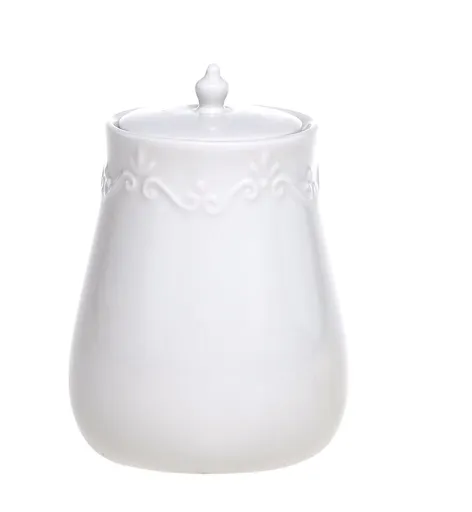 Porcelánová dóza s krajkou Provence lace - 8,5*13 cm / 320 ml Chic Antique
