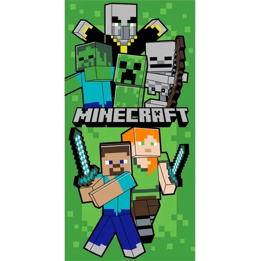Jerry Fabrics Dětská osuška s potiskem - Minecraft - Let's survive | 70 x 140 cm