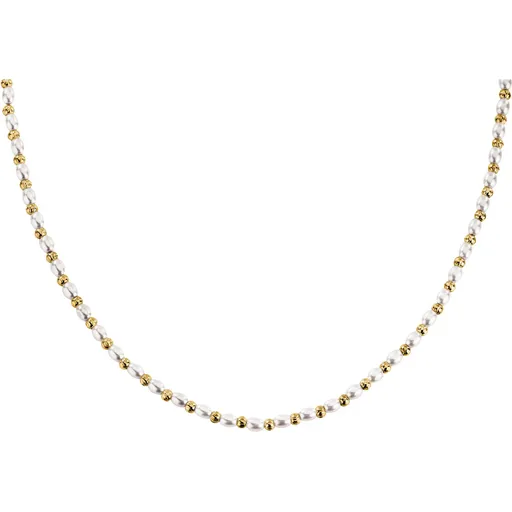La Petite Story Stylový pozlacený náhrdelník s perličkami Pearl LPS10AZA07
