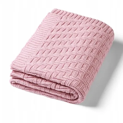 Babyono Dětská bavlněná deka, 75x100cm - růžová