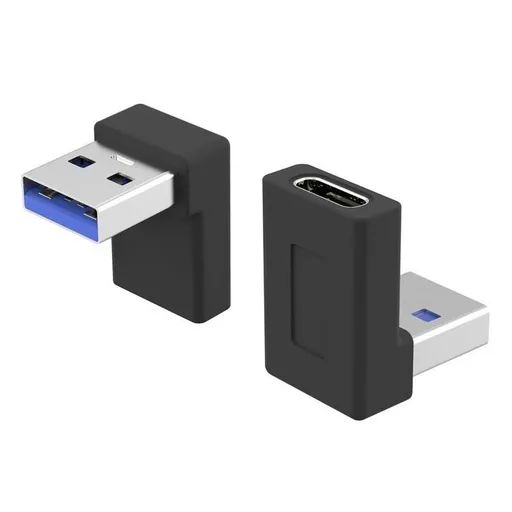 PremiumCord USB redukce USB-C - USB3.0 typ A (F/M), zahnutá 90°
