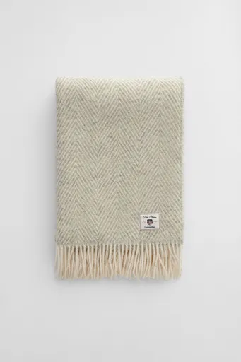DEKA GANT HERRINGBONE WOOL THROW 130x200 LIGHT GREY