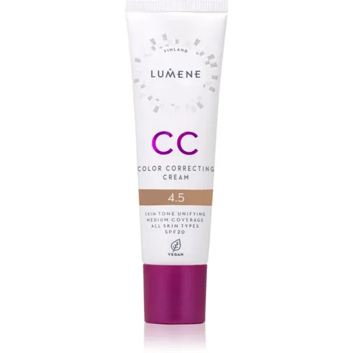 Lumene CC Color Correcting Cream CC krém pro jednotný tón pleti SPF 20 odstín 4.5 (Neutral) 30 ml