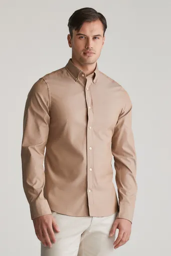 KOŠILE GANT SLIM PINPOINT OXFORD SHIRT WARM KHAKI