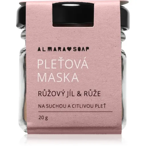 Almara Soap Face Pink Clay & Rose zklidňující pleťová maska pro velmi suchou a citlivou pleť 20 g