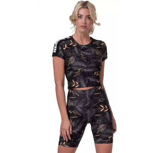 Dámský crop top Nebbia Active 568 Volcanic Black XS