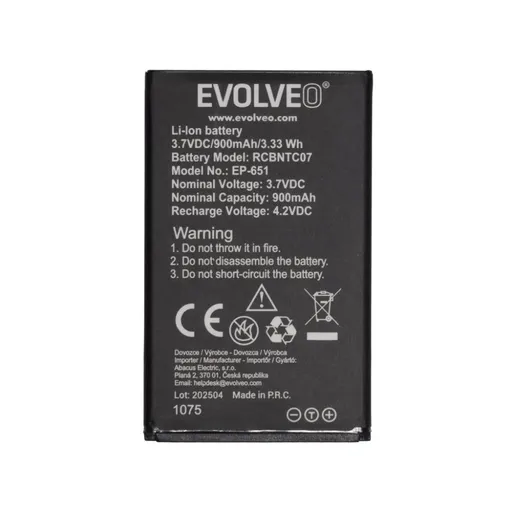 EVOLVEO originální baterie 900 mAh pro EasyPhone XG (EP-650)
