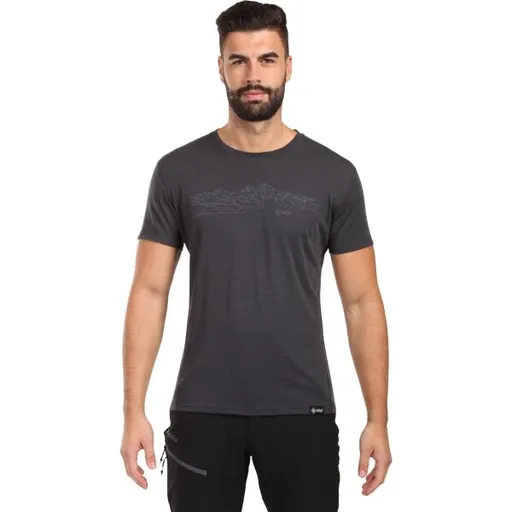 KILPI SLOPER Pánské tričko z Merino vlny, tmavě šedá, velikost XXXL