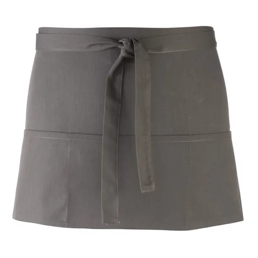 Premier Workwear Krátká číšnická zástěra s kapsami - Tmavě šedá