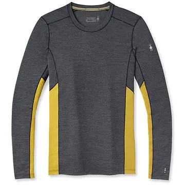 Smartwool M Merino Sport 150 Long Sleeve Crew Charcoal Heather-Golden Olive (SPTsmw126nad)