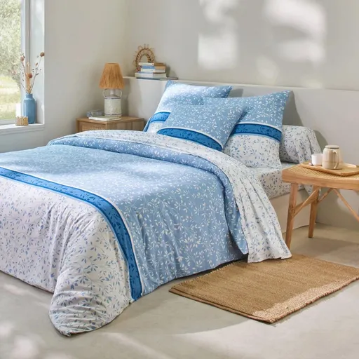 Bavlněné povlečení Constance, modré, 140 x 200 cm