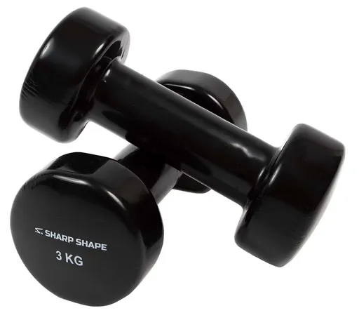SharpShape Vinylové činky 2 x 3 kg černé