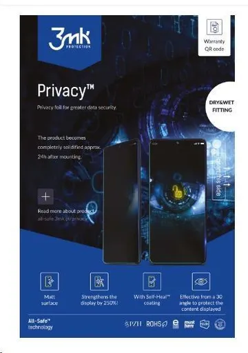 3mk All-Safe - AIO fólie BH Privacy Dry & Wet Fitting Phone, 5 ks
