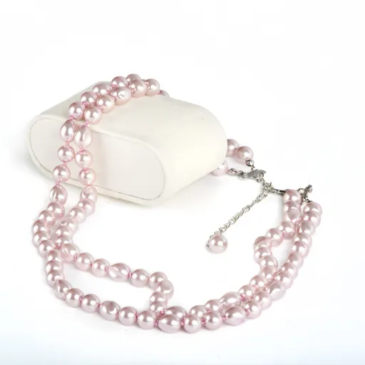 Dvouřadý náhrdelník ze skleně. korálků