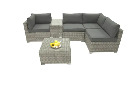 DEOKORK Ratanová variabilní sestava SEVILLA  pro 4 osoby (šedá)